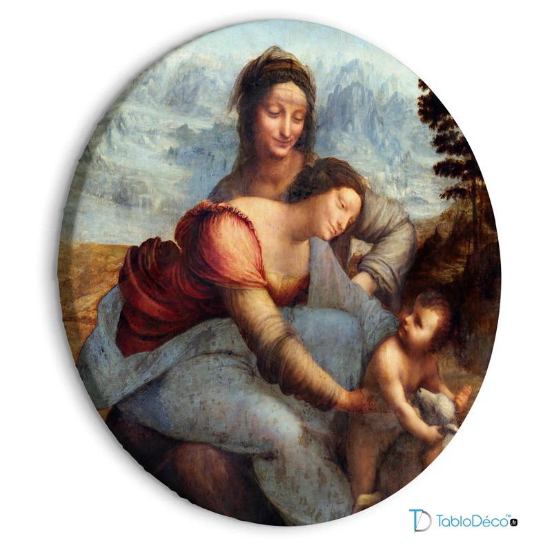 Tableau Rond La Vierge, l'Enfant Jésus et sainte Anne - TabloDéco.fr