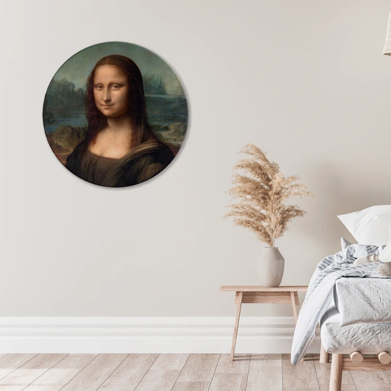 tableau-rond de Mona Lisa dans une chambre