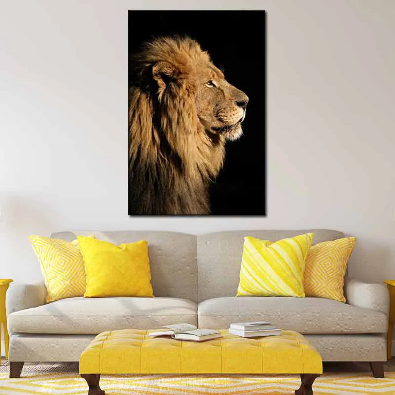 Tableau Imprimé sur toile d'un Lion - TabloDéco.fr