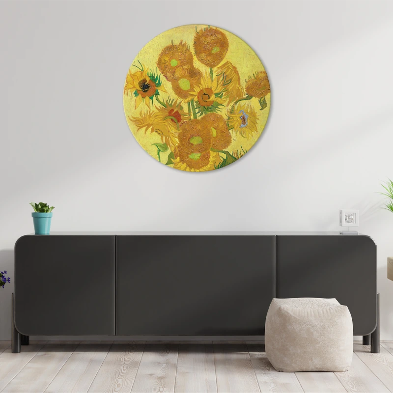 Tableau sur toile Ronde - Les Tournesols de Vincent Van Gogh