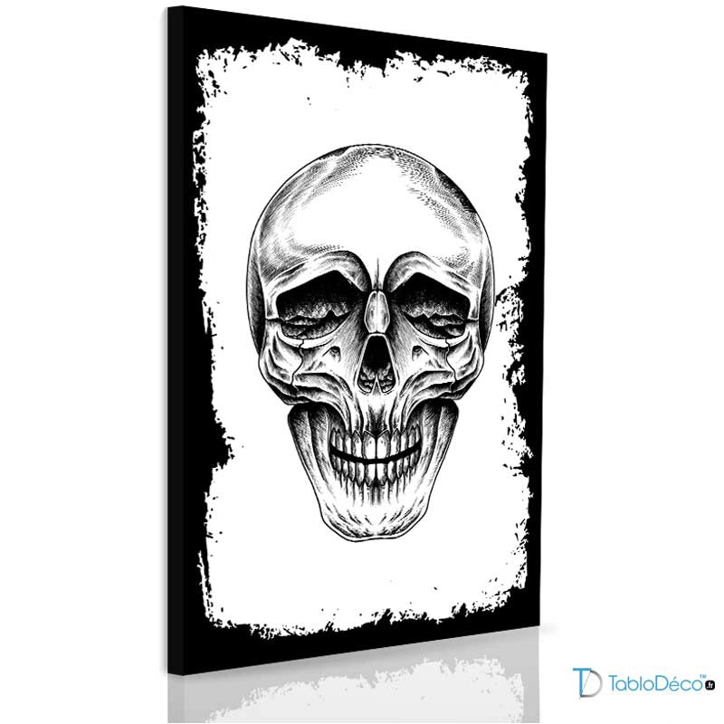 Acheter un Tableau Tête de Mort Noir et Blanc - TabloDéco.fr
