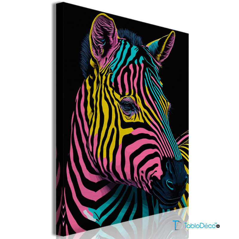 Acheter une toile murale avec un zèbre pop art - TabloDéco.fr