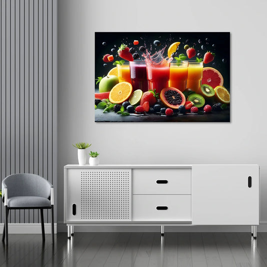 Toile déco de Jus de Fruits Gourmands dans une cuisine