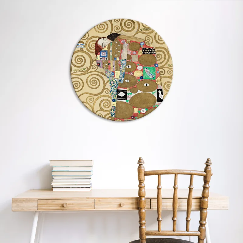 Toile ronde - L'Accomplissement de Gustav Klimt dans un bureau