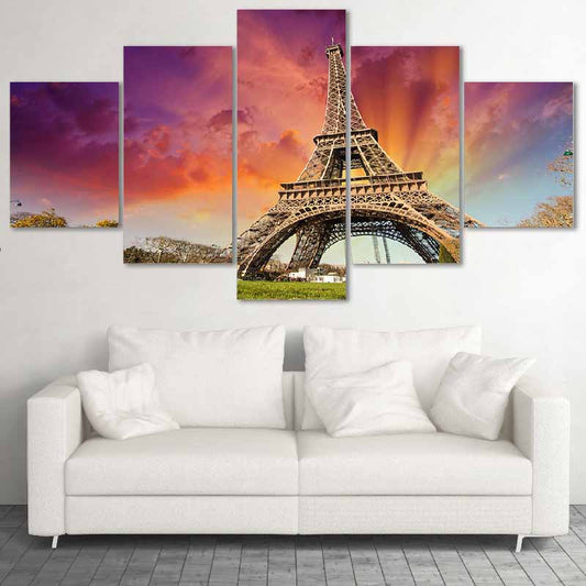 Tableau Décoratif de la Tour Eiffel au Coucher du Soleil