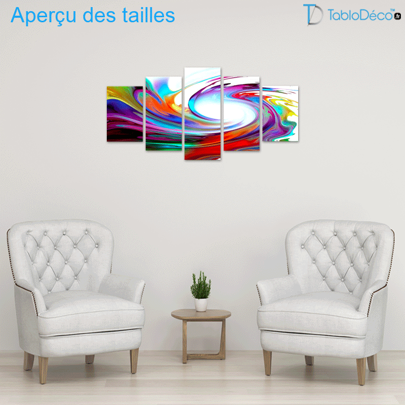 Tableau Tourbillon Mural Coloré