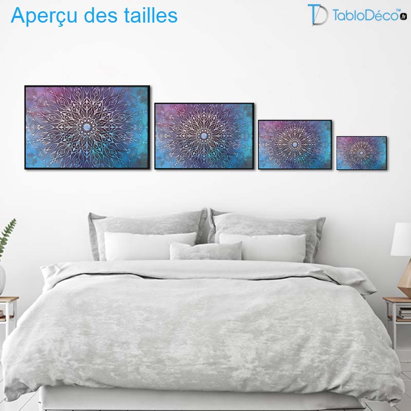 Poster Mandala Bleu et Rose