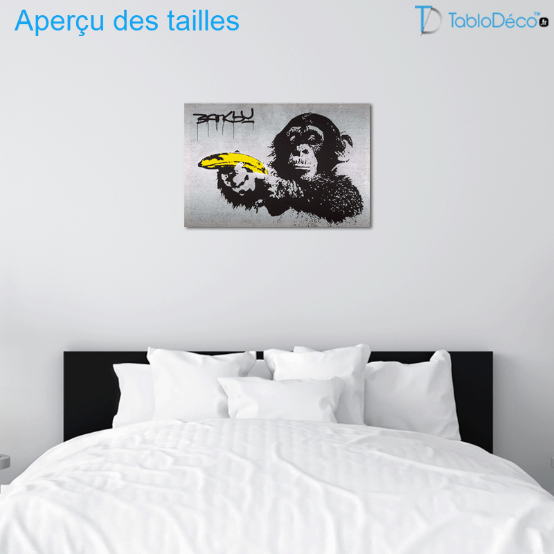 Tableau Banksy "Le Singe à la Banane"