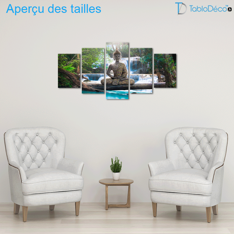 Tableau Bouddha Cascade Relaxante (5 pièces)
