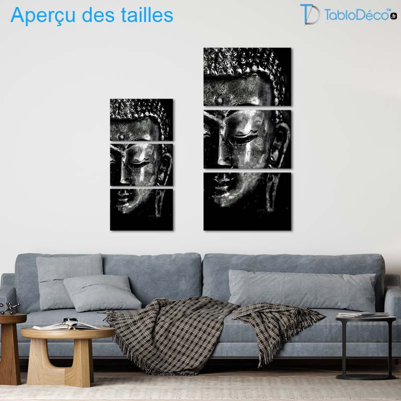 Tableau Bouddha Gris