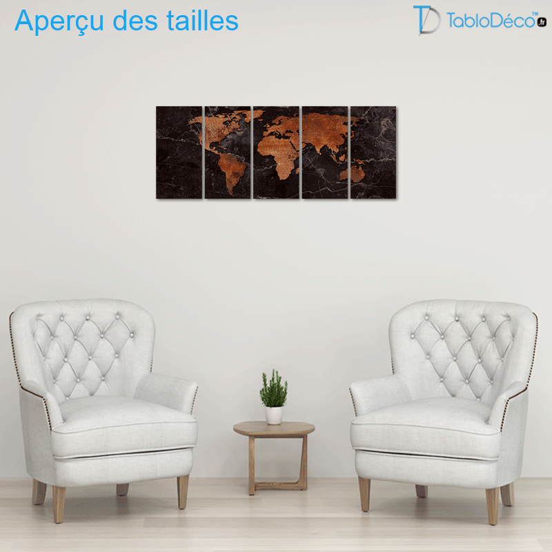 Tableau Carte du Monde Style Industriel