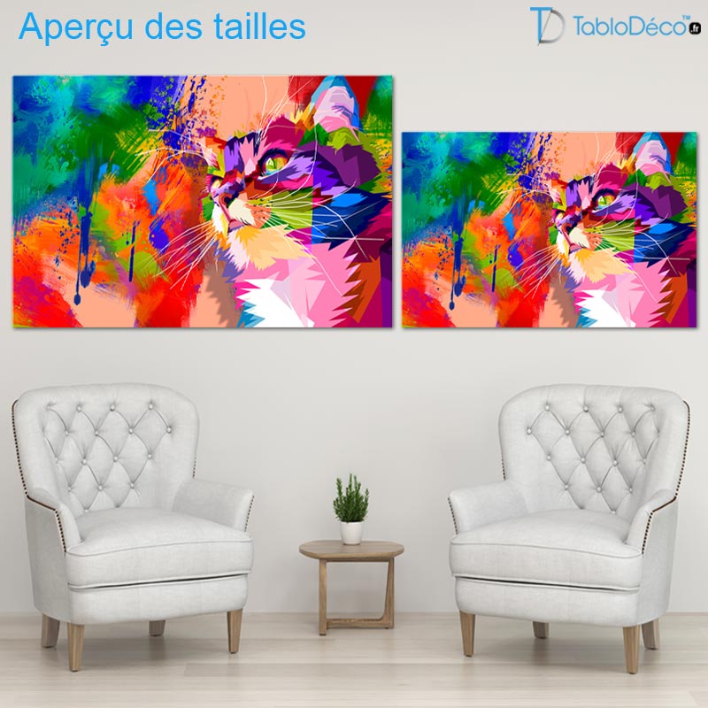 Tableau Chat Multicolore