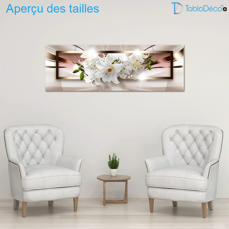 Tableau Design Panoramique Fleurs