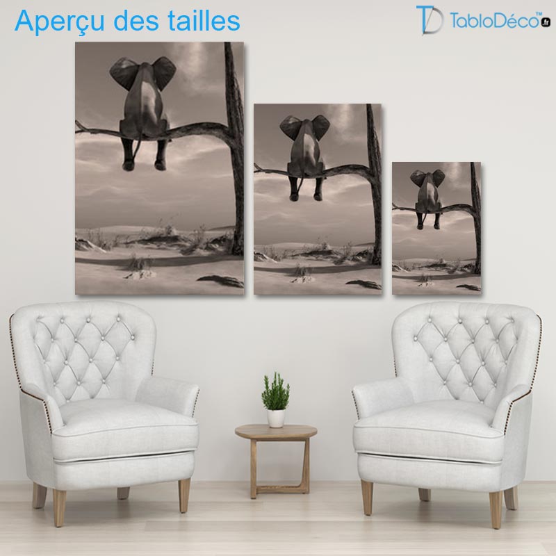 Tableau Éléphant de Dos