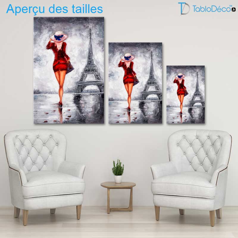 Aperçu des tailles du Tableau Femme au Chapeau à Paris