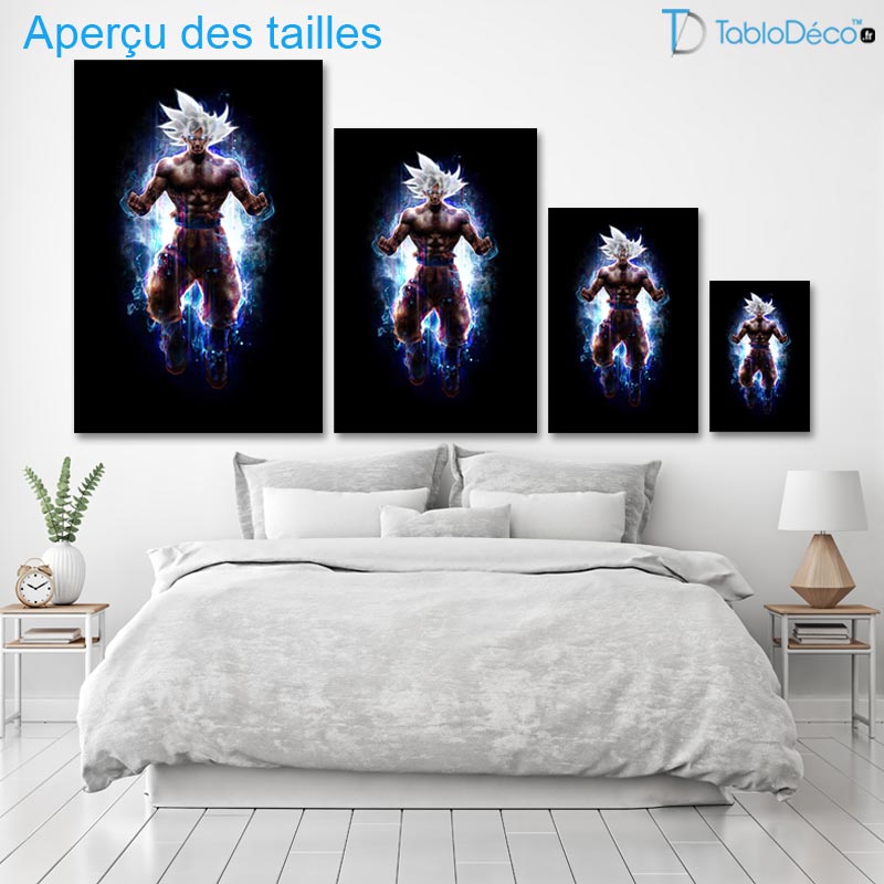 Aperçu des tailles du Tableau Goku Ultra Instinct