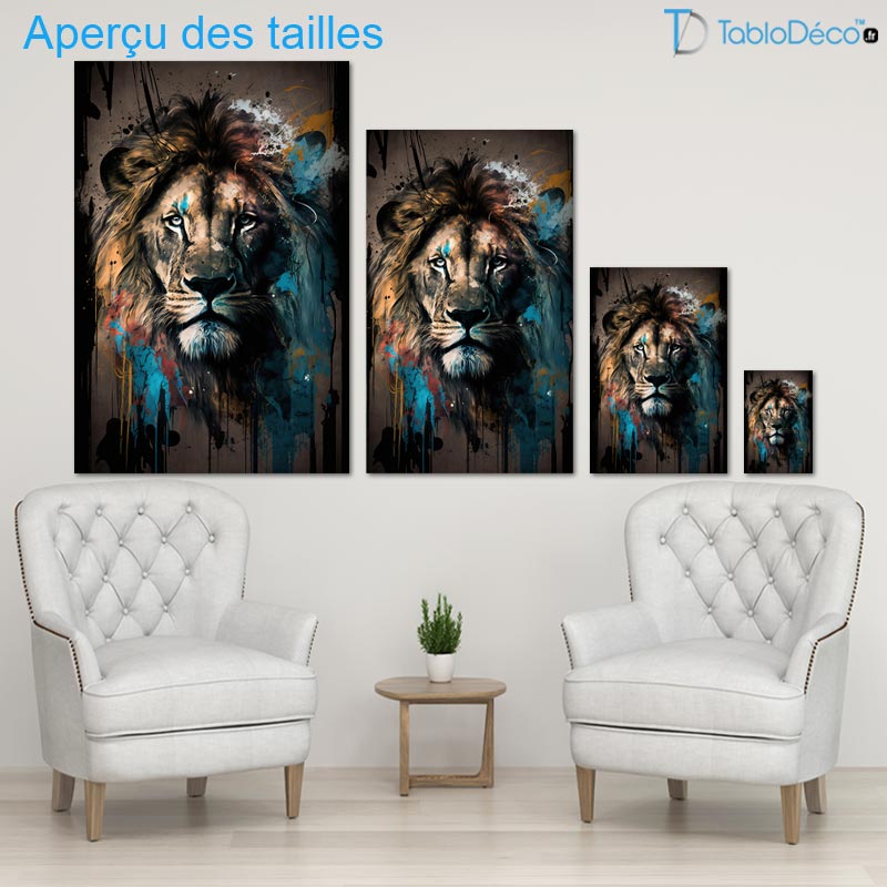 Tableau Lion Graffiti