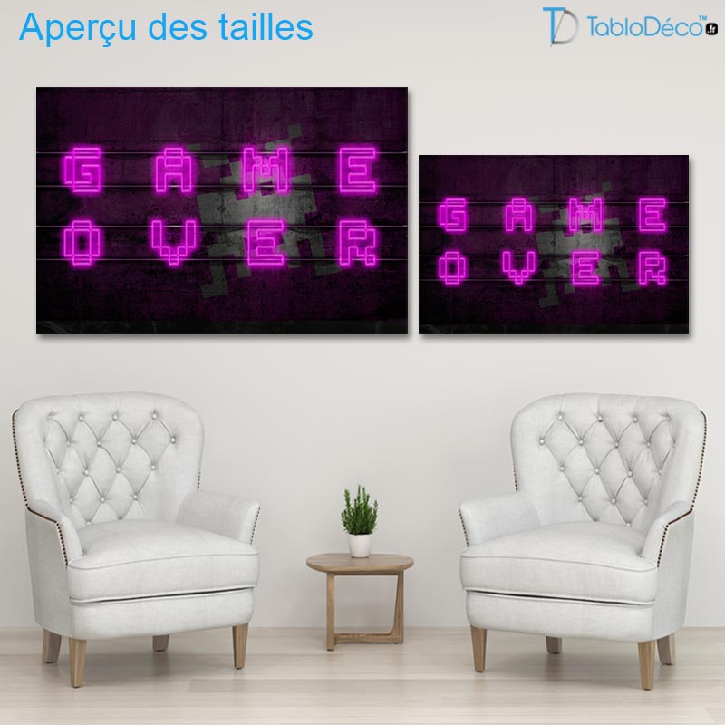 Tableau Game Over Néon