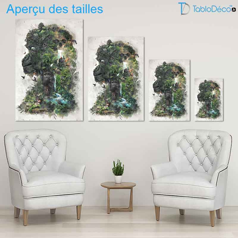 Aperçu des tailles du Tableau Original Singe