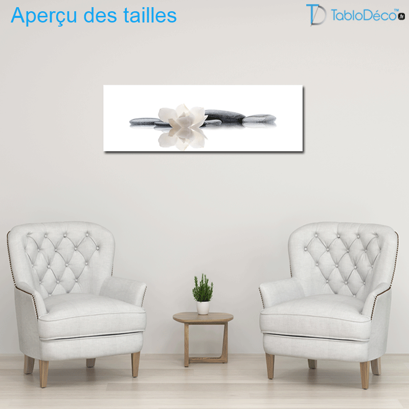 Aperçu des tailles du Tableau Panoramique Zen