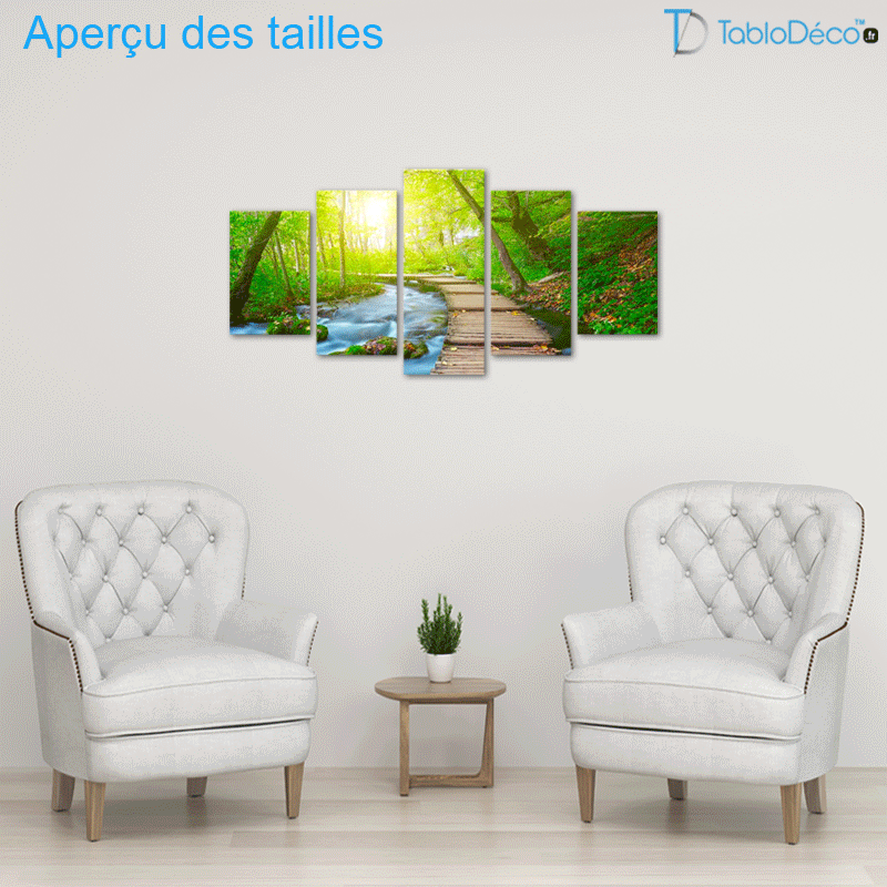 Tableau Paysage Ponton dans la Nature