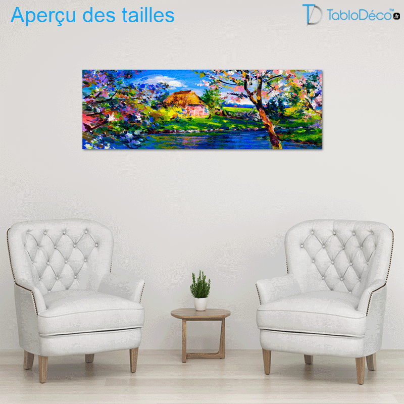 Tableau Peinture Maison Colorée