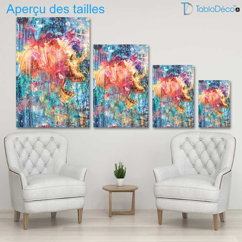 Tableau Tête de Mort Colorée
