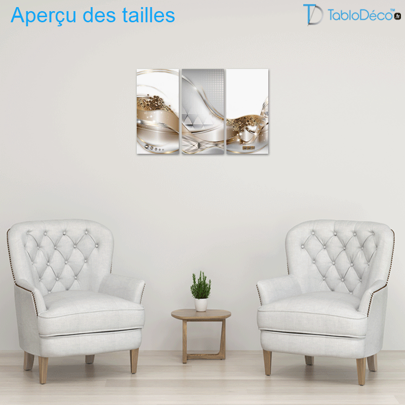 Tableau Triptyque Abstrait et Moderne