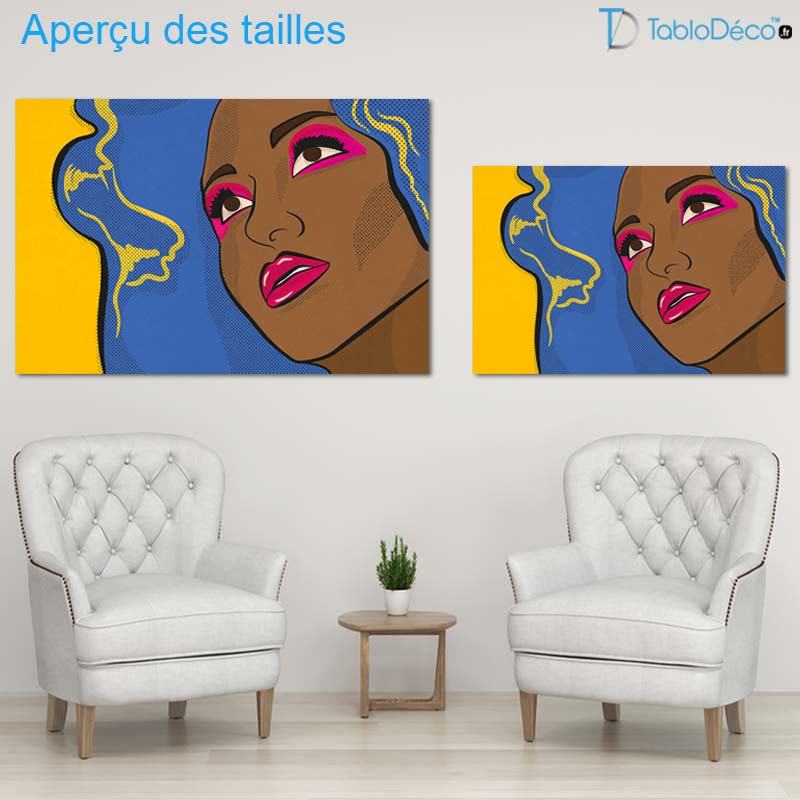 Tableau Visage Femme Pop Art