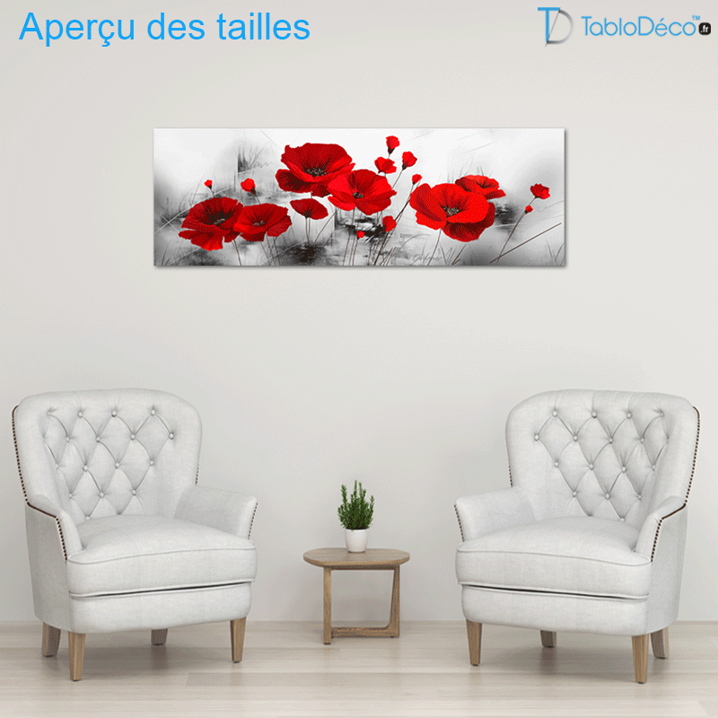 Tableau XXL Panoramique Coquelicots