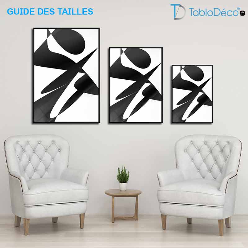 Guide des tailles du Poster abstrait noir et blanc