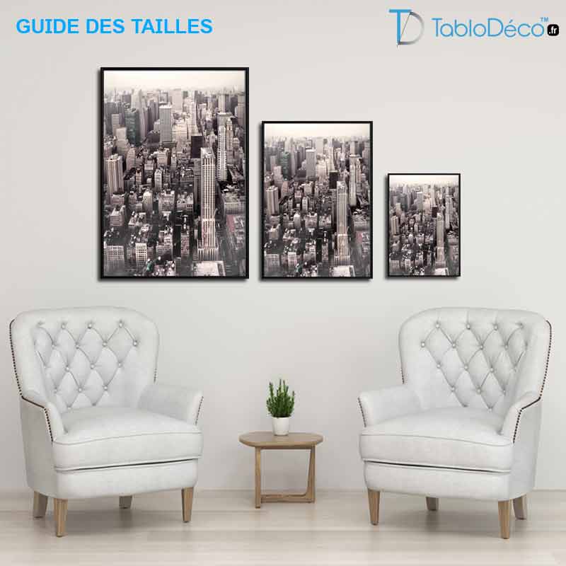 Guide des tailles du Poster Photo New York encadré