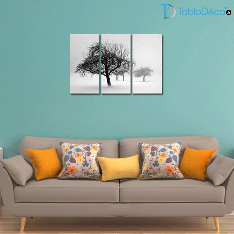 Guide des tailles du Tableau Arbre en Noir et Blanc
