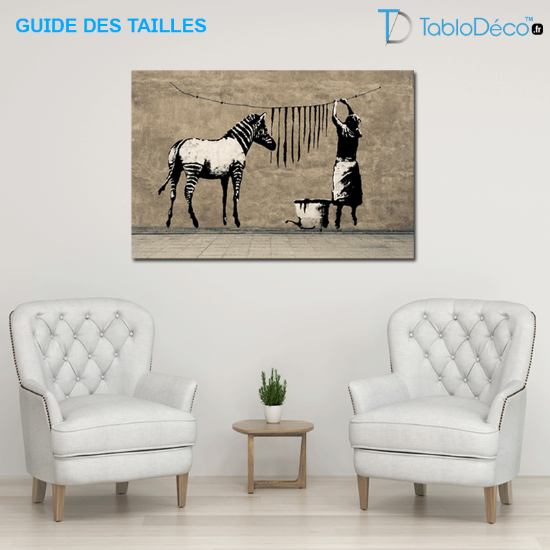 Guide des tailles du Tableau Banksy Zèbre