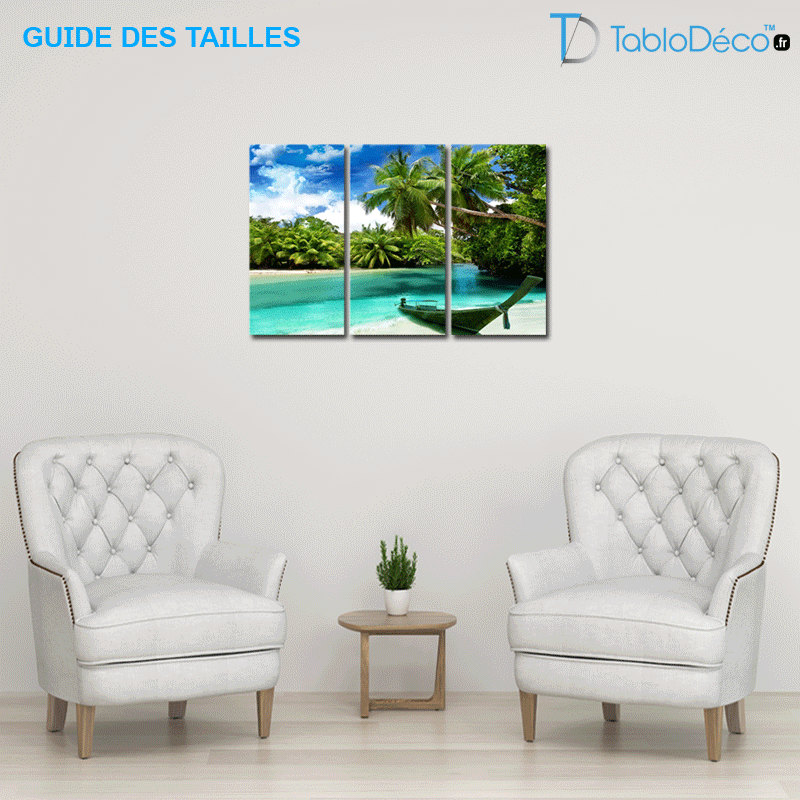 Guide des tailles du Tableau Bateau sur la Plage