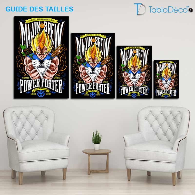Guide des tailles du Tableau Majin Vegeta