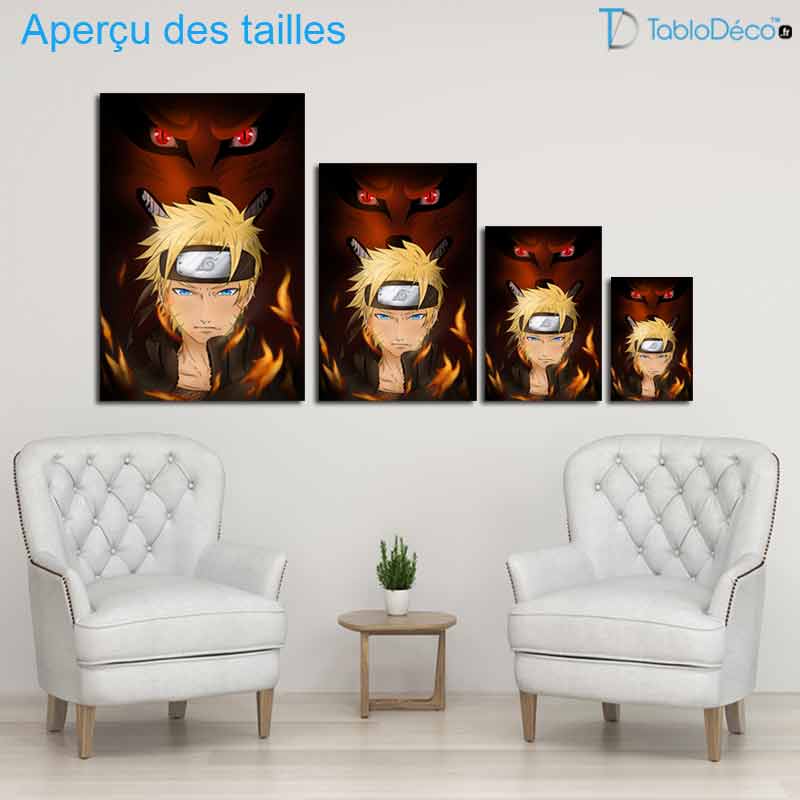 Aperçu des tailles du Tableau Naruto en 1 pièce