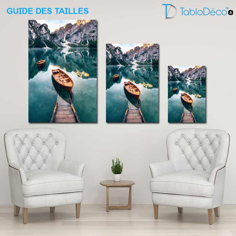 Guide des tailles du Tableau Paysage Massif des Dolomites