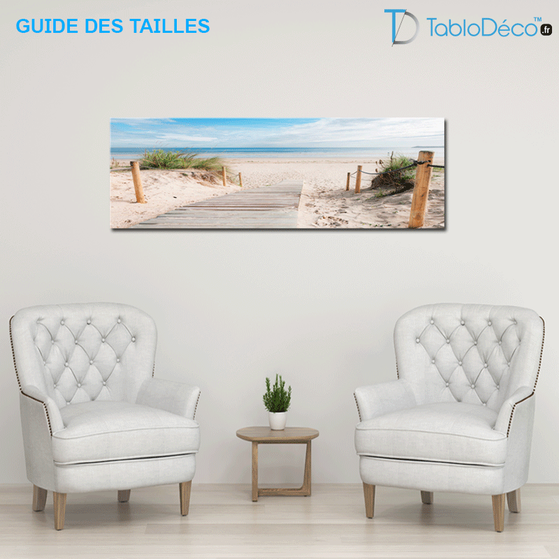 Guide des tailles du Tableau Paysage Plage