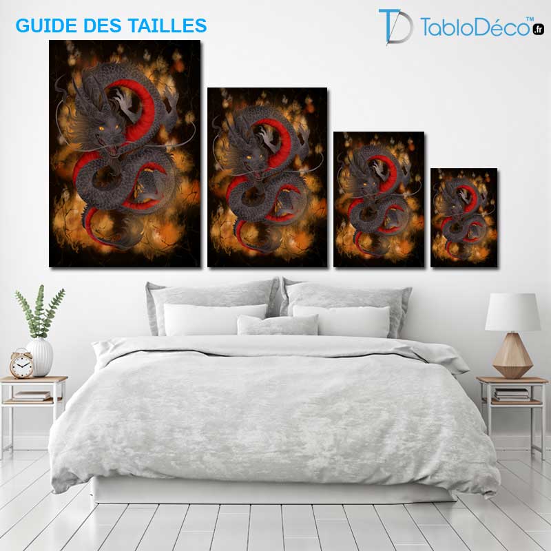 Guide des tailles du Tableau Dragon Japonais