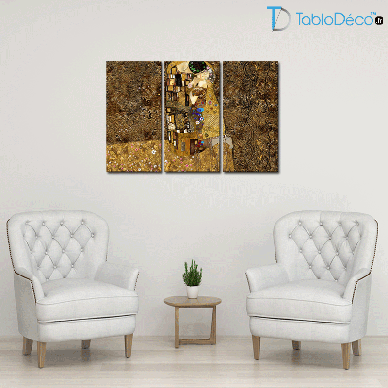 Triptyque Gustav Klimt "Le Baiser"