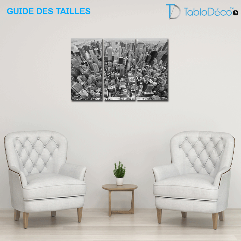 Guide des tailles du Triptyque New York Noir et Blanc
