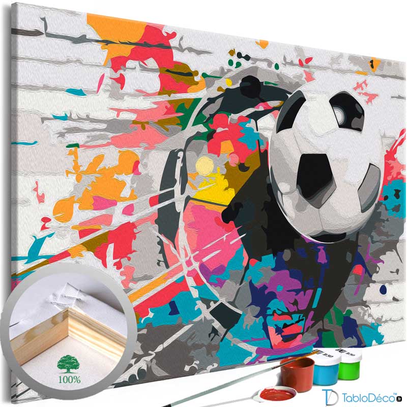 Acheter une Peinture par numéros Ballon de Foot Street Art - TabloDéco.fr