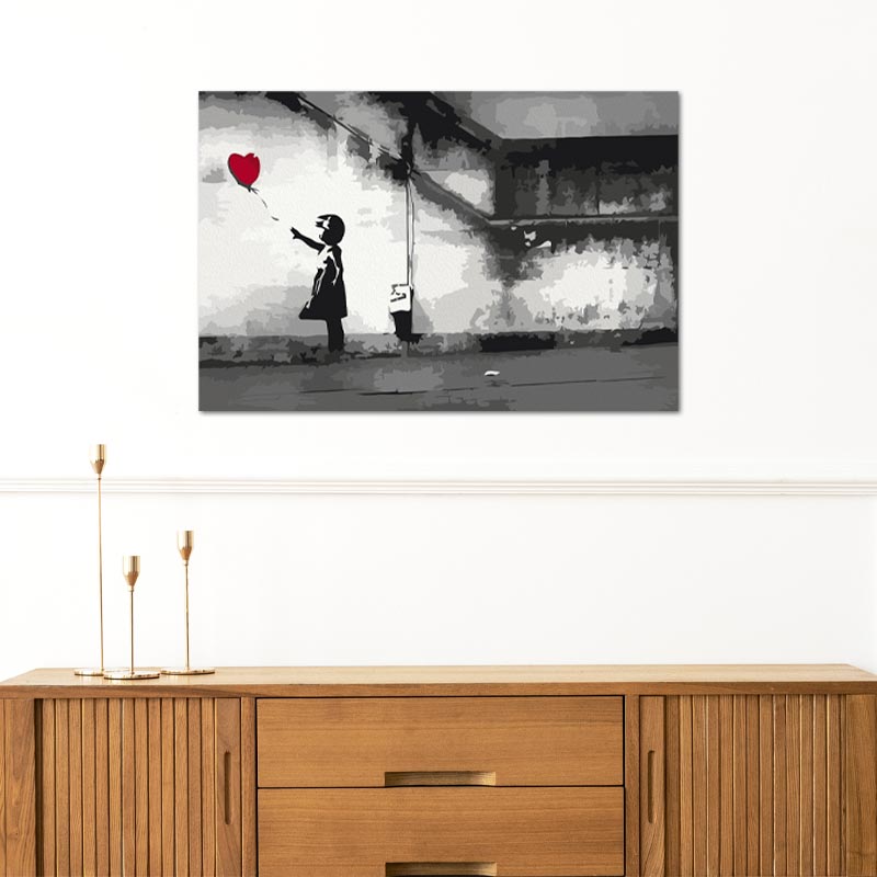 Peinture par numéros "La Petite Fille au Ballon" de Banksy - TabloDéco.fr