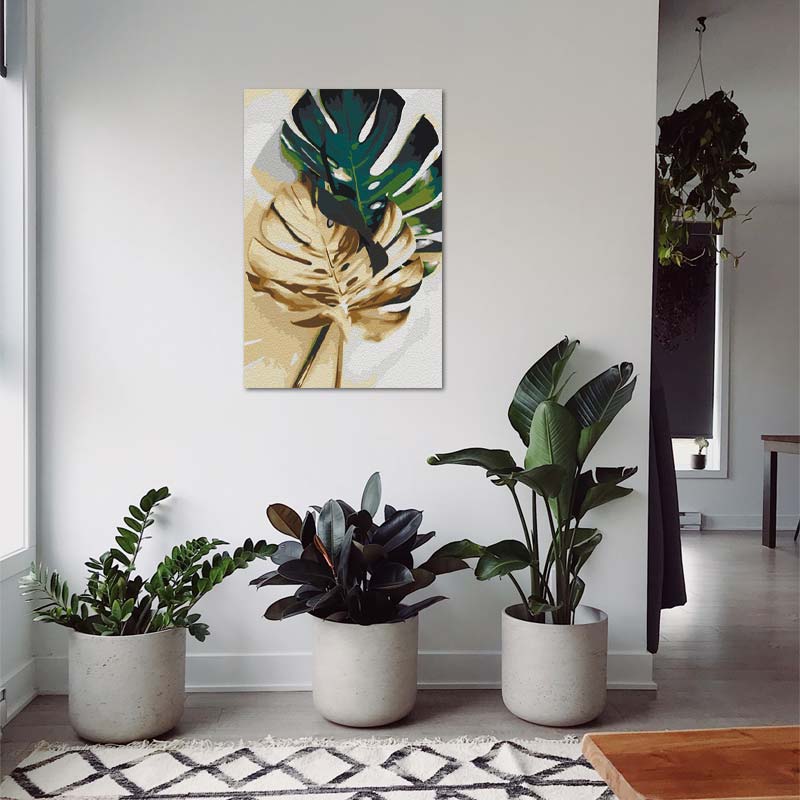 Peinture par numéros Monstera Vert et Doré