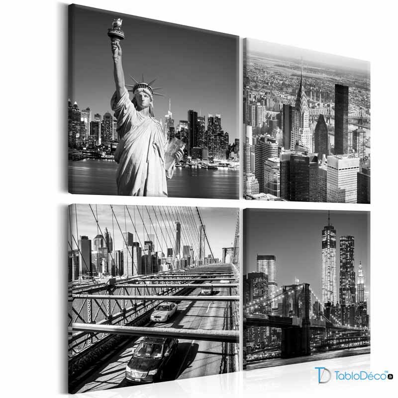 Petits Tableaux décoratifs de New York en Noir et Blanc