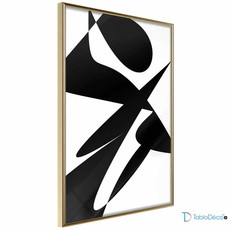 Poster encadré Abstrait Noir et Blanc