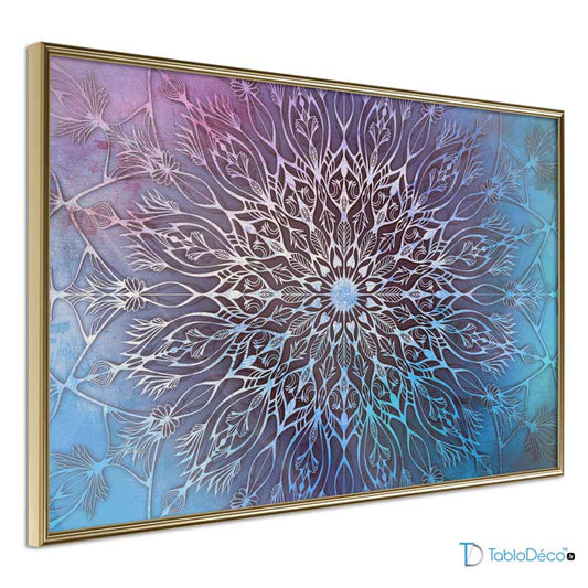 Poster Mandala Bleu et Rose