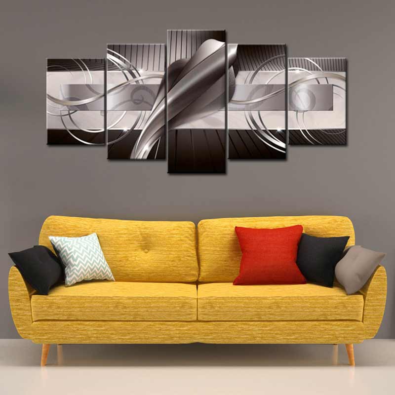 Tableau Abstrait Design Moderne Gris
