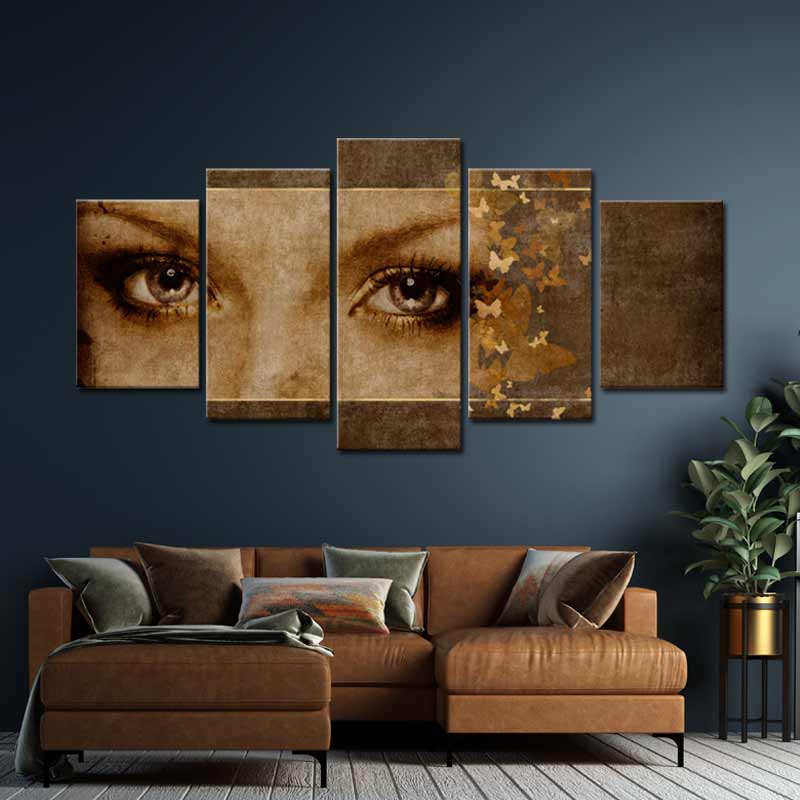 Tableau avec des Yeux en 5 panneaux